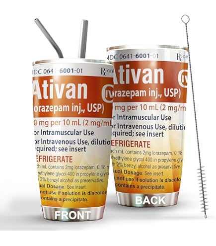 Amazon.com | Adazzoo Ativan Tumbler for Nursing, Medication, Healthcare,  Doctor - Medical Student Gift - Healthcare Workers: Tumblers & Water Glasses