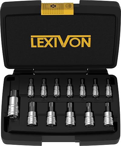 LEXIVON Tamper Proof Torx Bit Socket Set 13-Piece S2 Alloy Steel LX-146