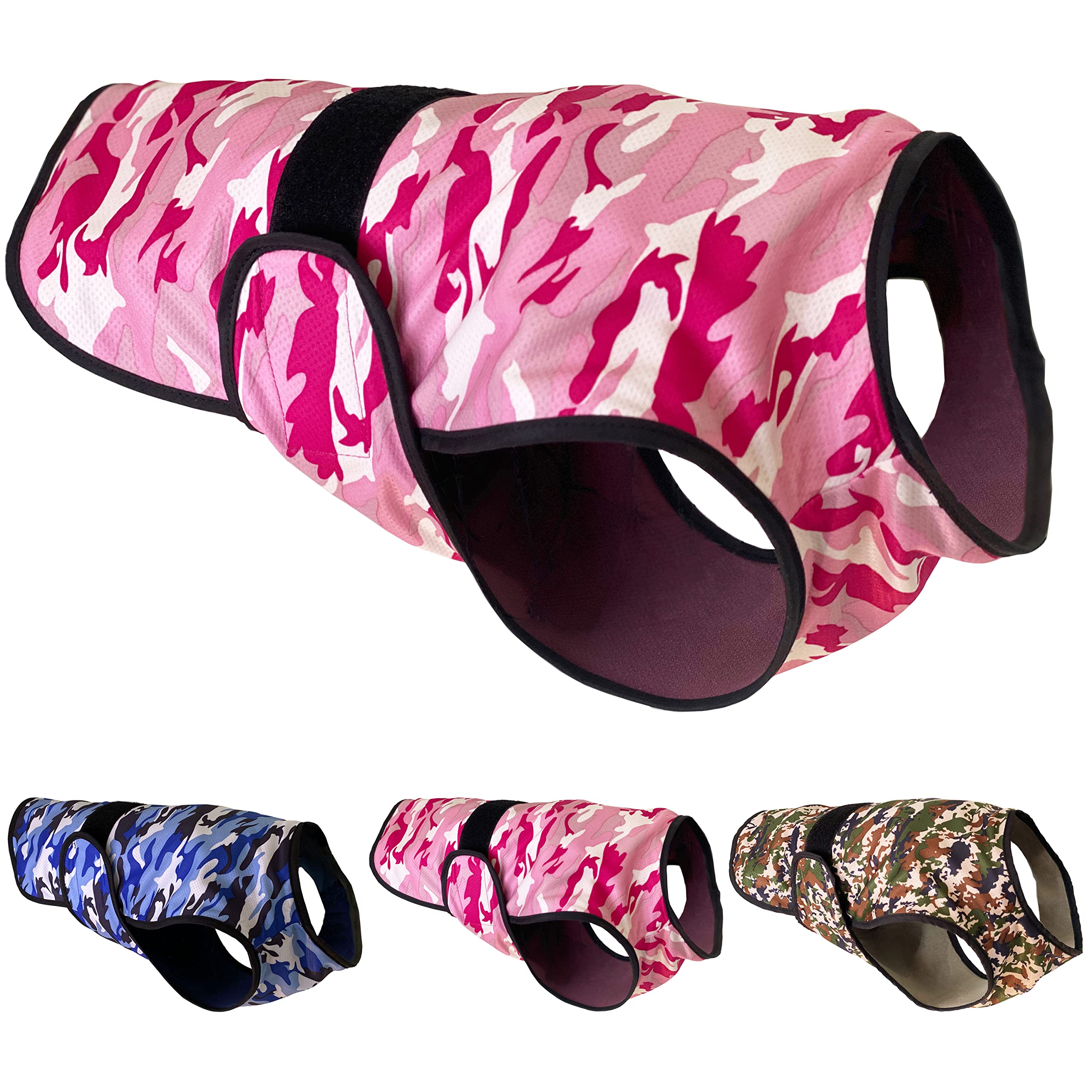 LUCOLOVE Dog Cooling Vest - 2-Layer Cooling with Soft Microfiber Fabric - Lightweight, Adjustable and Comfortable - UV Protection for Small to Large Dogs - Relief in Hot Weather (Pink, Medium)
