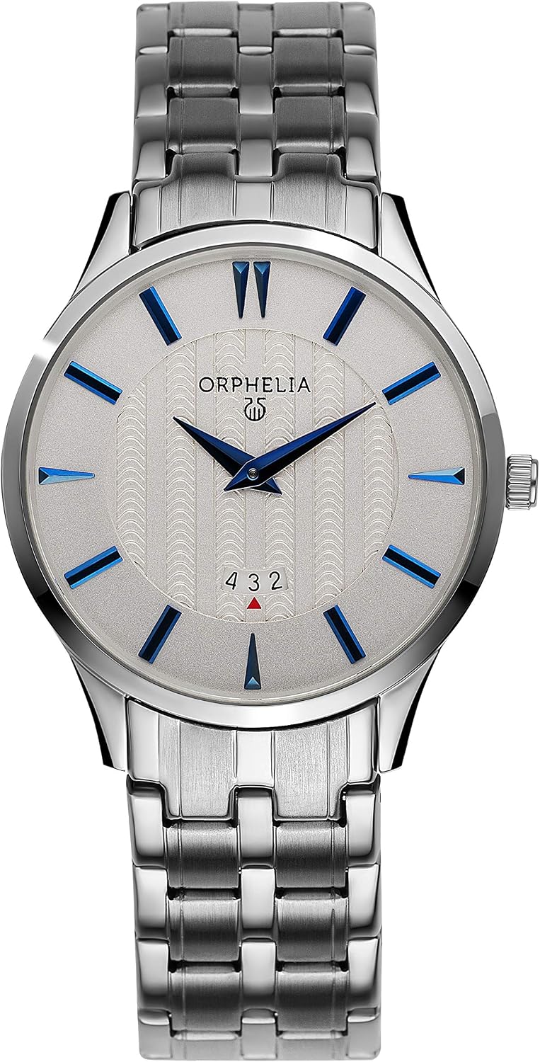 Orphelia Men's Quartz Watch The Flatline with Metal Strap, Silver
