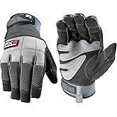 Wells Lamont Men’s FX3 Breathable Mesh Work Gloves, Synthetic Leather Palm with 3D Mesh and Spandex Back, Reinforced Fingertips and Touchscreen Compatibility