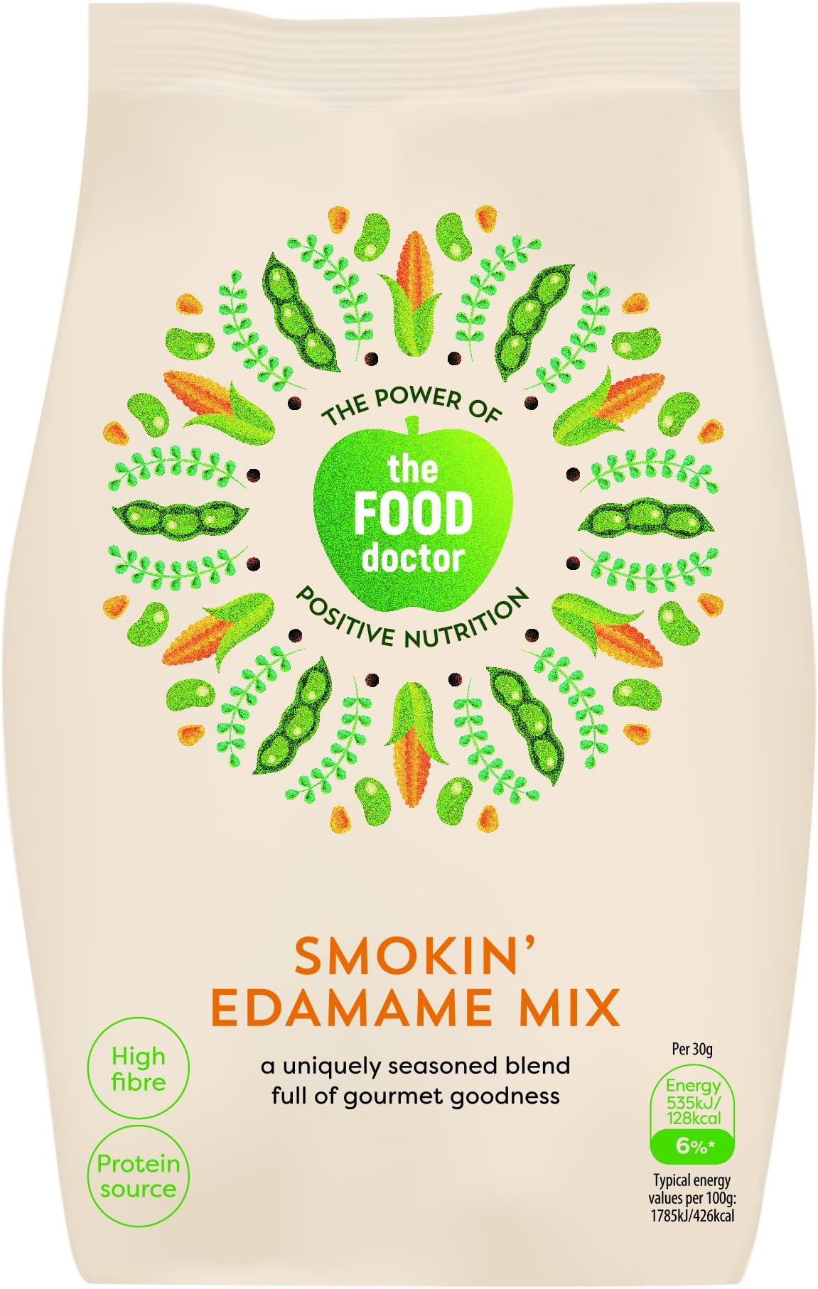 The Food Doctor Smokin' Edamame Trail Mix, 115 g, Pack of 8