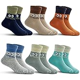 Boys Cotton Crew Socks Kids Seamless Socks Colorful Cartoon Quarter Socks for Boys 6 Pack