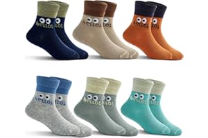 Boys Cotton Socks Kids Seamless Toe Socks Cartoon Crew Socks for Boys 6 Pairs