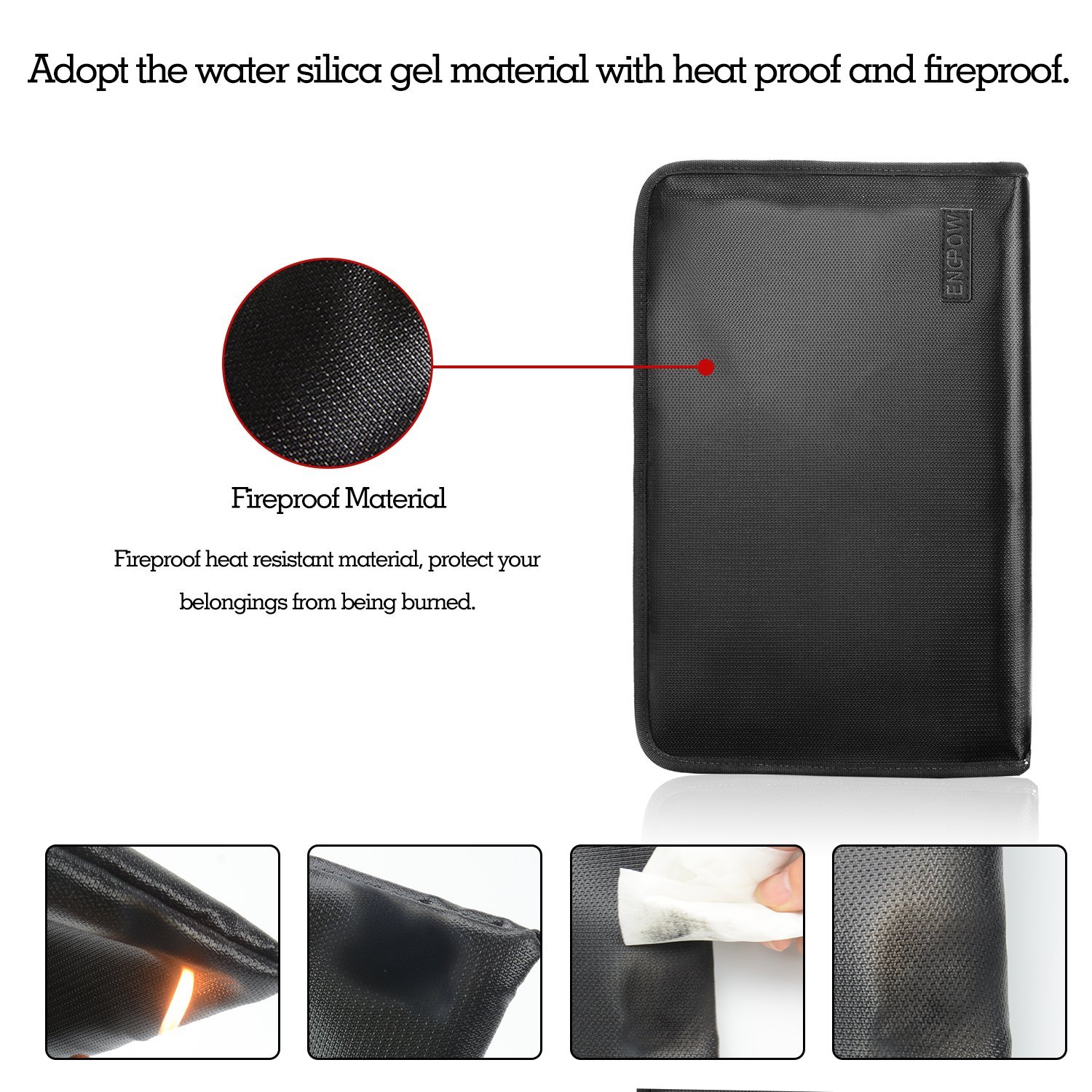 Expanding File Folder A4 Size Moistureproof Document Folder Certificate Fireproof Portable Hand-Held Accordion Document Organizer File Contract Photos Folder Bag 13 Pockets with Fire Resistant Zipper