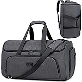 Vessgra Garment Bags for Travel 58L Garment Bags Duffle Bag for Travel Convertible Carry On Garment Duffle Bag 4 in 1 Foldable Suit Bag with Shoes Compartment for Men Women Weekender,Dark Grey