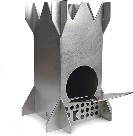 Amazon Com Rocket King Flat Pack Stainless Steel Wood Burning