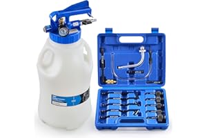 Orion Motor Tech Oil Extractor Pump and Dispenser Tool Kit, 10L Pneumatic Transmission Fluid Bleeder Set, 2.6gal 2 Way Vacuum Fluid Evacuator and Filler Oil Change Kit 15 ATF Refill Adapters 3 Hoses