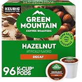 Green Mountain Coffee Roasters Hazelnut Decaf, Single-Serve Keurig K-Cup Pods, Flavored Light Roast Coffee Pods, 96 Count