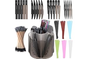 Lasnten 131 Pcs Sanding Sticks Set 360 Degree Rotating Holder 40 Polishing Sticks 30 Sanding Twigs 60 Double Side Slanted Twigs for Plastic Models Jewelry Woodworking Hobby Arts Crafts