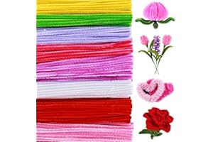 Yalumo Pipe Cleaners Craft Supplies, Mother's Day Flower Pipe Cleaners Bulk Set, 500pcs 8 Assorted Colors Fuzzy Chenille Stems Sticks, Creative Arts and Crafts for Kids Adults DIY Projects Decorations