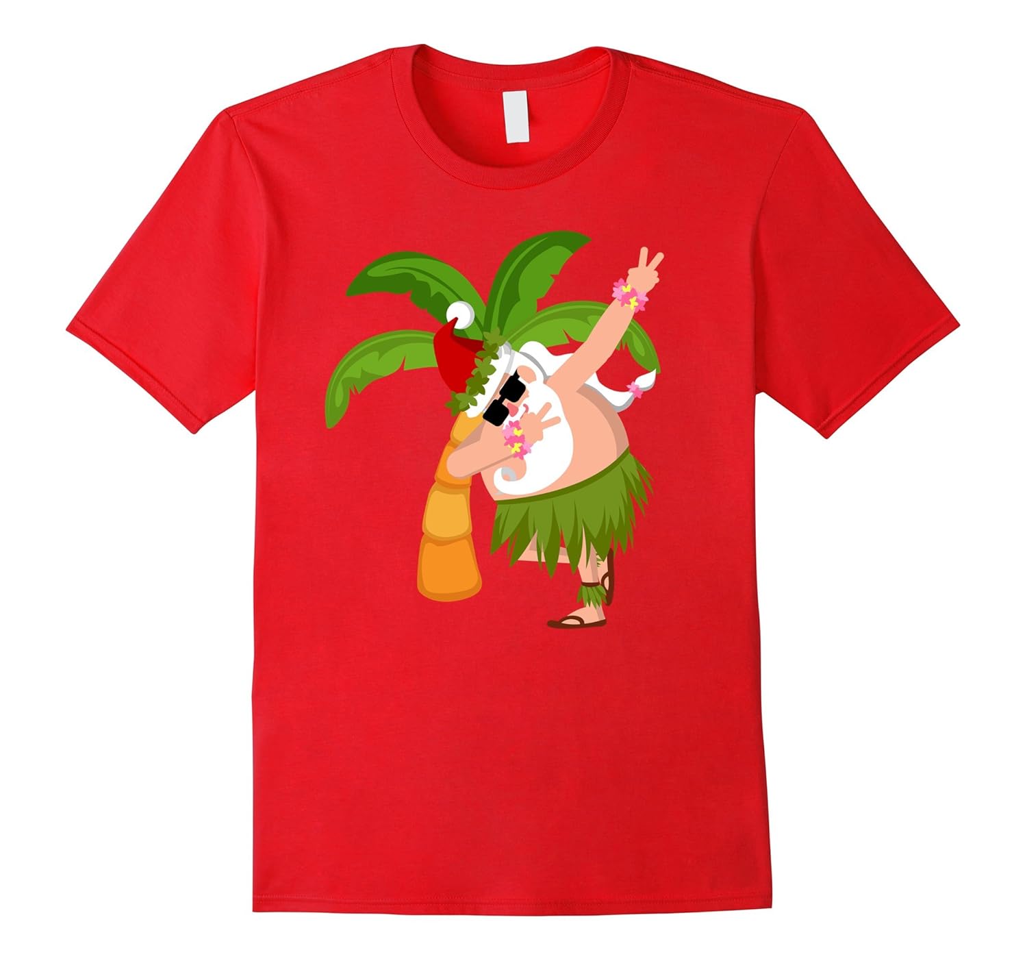 Dabbing Santa Hawaiian T-shirt Christmas Beach Sea Coconut-ANZ