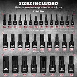 Hex Bit Impact Socket Set: 36-Piece with 4