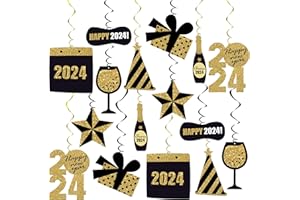 KatchOn, Happy New Year Hanging Swirls – Pack of 30 | New Years Ceiling Decorations, Happy New Year Decorations 2024 | New Years Eve Party Supplies 2024 | NYE Decorations | New Years Eve Decorations