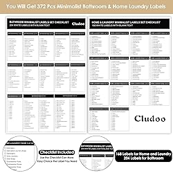 Cludoo 372 PCS Preprinted Minimalist Home Laundry