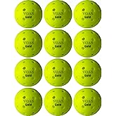 VOAS Gold X40 Pickleball Balls - Official Ball USAPA Approved, 40 Holes Outdoor Pickleball Balls, Durable, Crack-Resistant, High Visibility, Advanced Aerodynamics, 12 Pack for Official & Casual Games