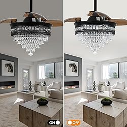 Luxury K9 Crystal Chandelier Fan | Smart Dimmable