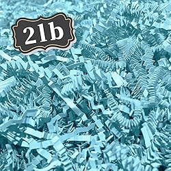 ZEBMOON 2 LB Sky Blue Crinkle Cut Paper Shred