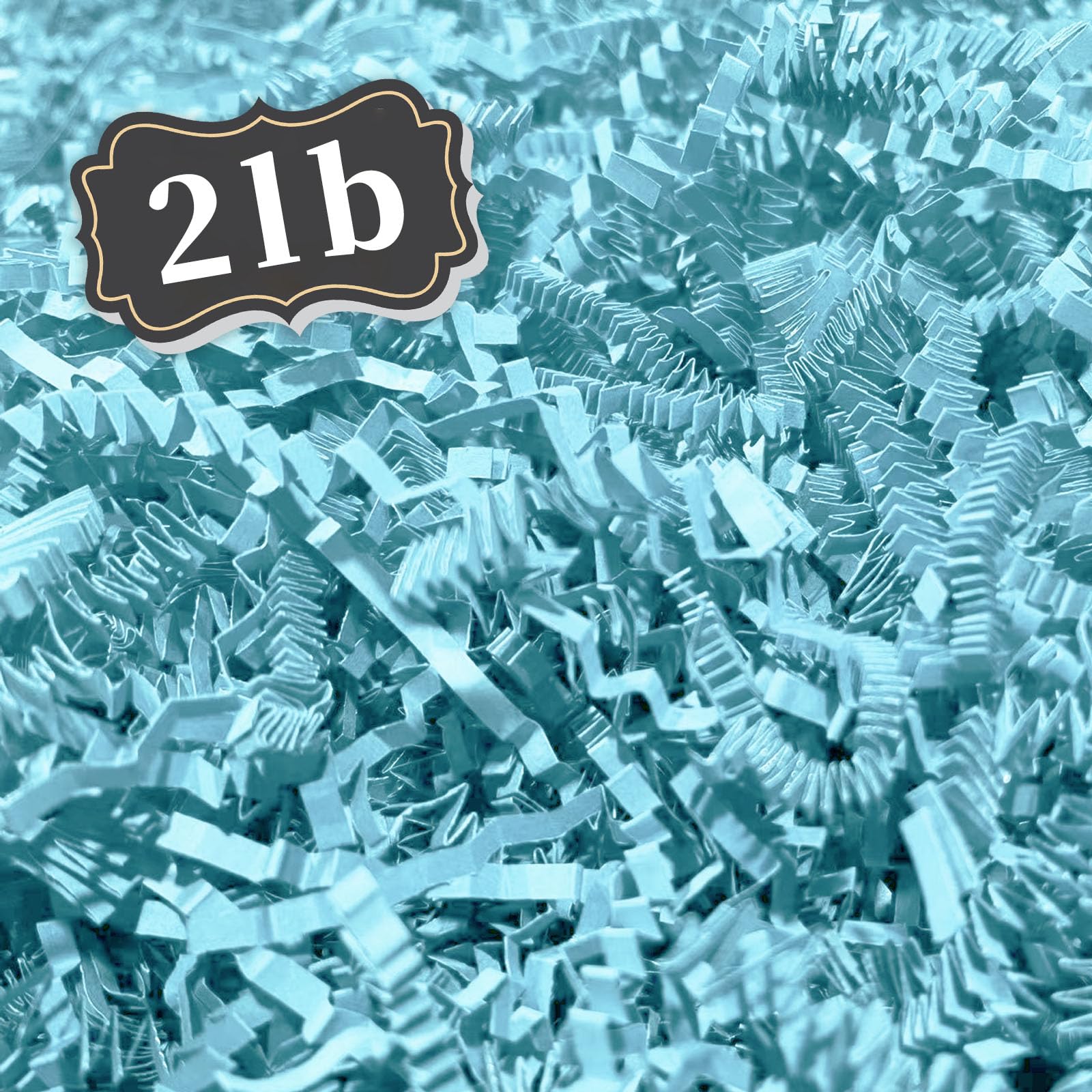 ZEBMOON 2 LB Sky Blue Crinkle Cut Paper Shred