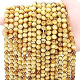 Docvania 8mm Natural Stone Beads,Tiger Eye Crystal (Golden Tiger Eye) DIY Men's Bracelet Necklace with White Stretch Cord for