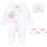 Lilax Baby Girl Jewels Crown Layette 3 Piece Gift Set