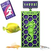 YOBBAI Magnetic Seaweed Feeder, Swinging Motion Nori Feeder, Seaweed Clip for Tangs Angels Freshwater and Shrimp Tanks (Green &amp; Purple)