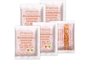 ADSORBCO REDEFINING DESICCANT ADSorbco 100 Gram (5 Pack) Silica Gel Packets – Desiccant Packs for Storage, Reusable Moisture Absorbers with Color Change, Orange to Green, for Food, Electronics, Jewelry, Safes