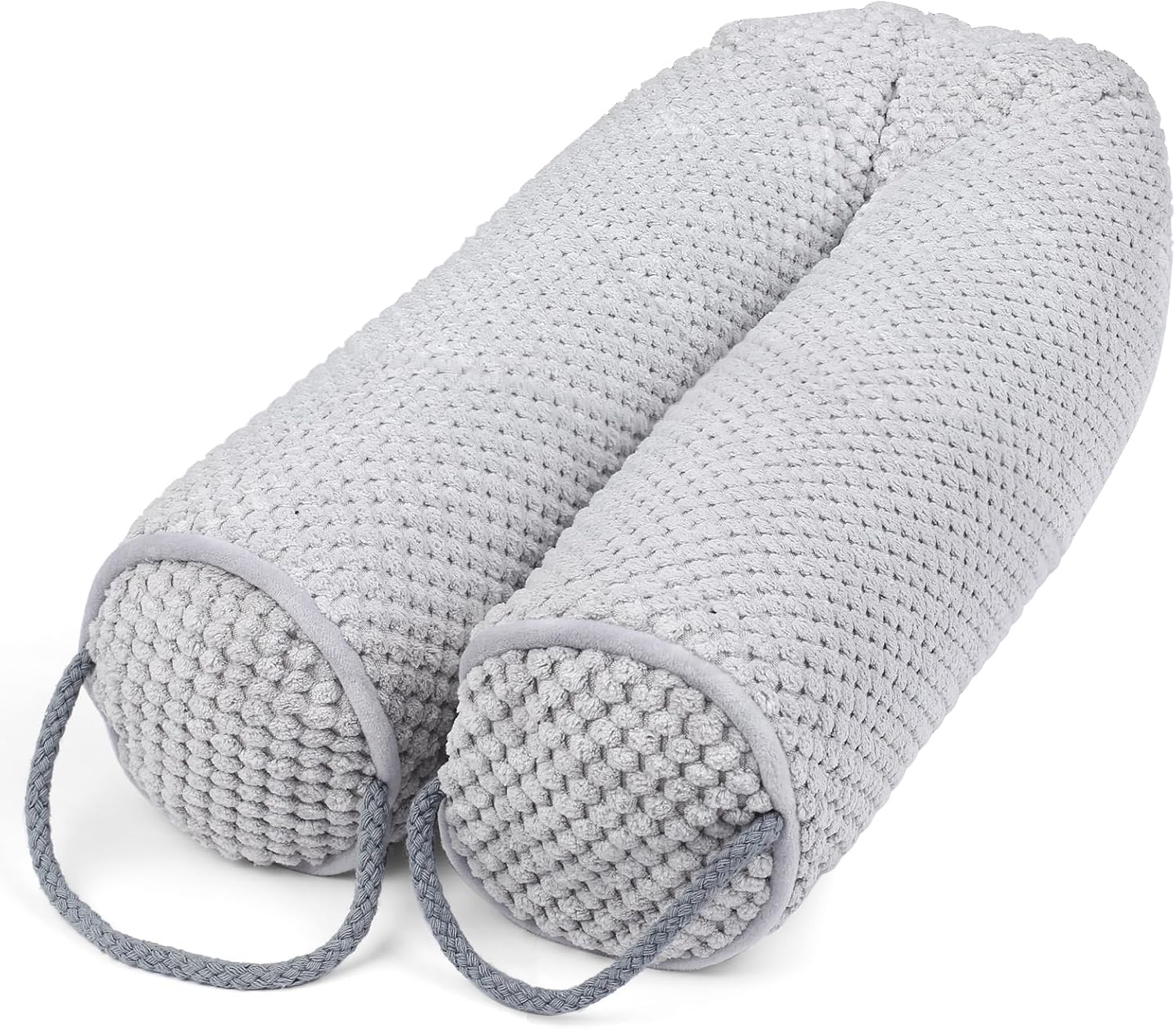 Draft Stoppers - Round Weighted Under Door Draft Stopper Noise Blocker 32 Inches for Door Bottom Air Seal Insulation and Soundproof, Heavy Duty Weather Guard Snake Stripping, Gray