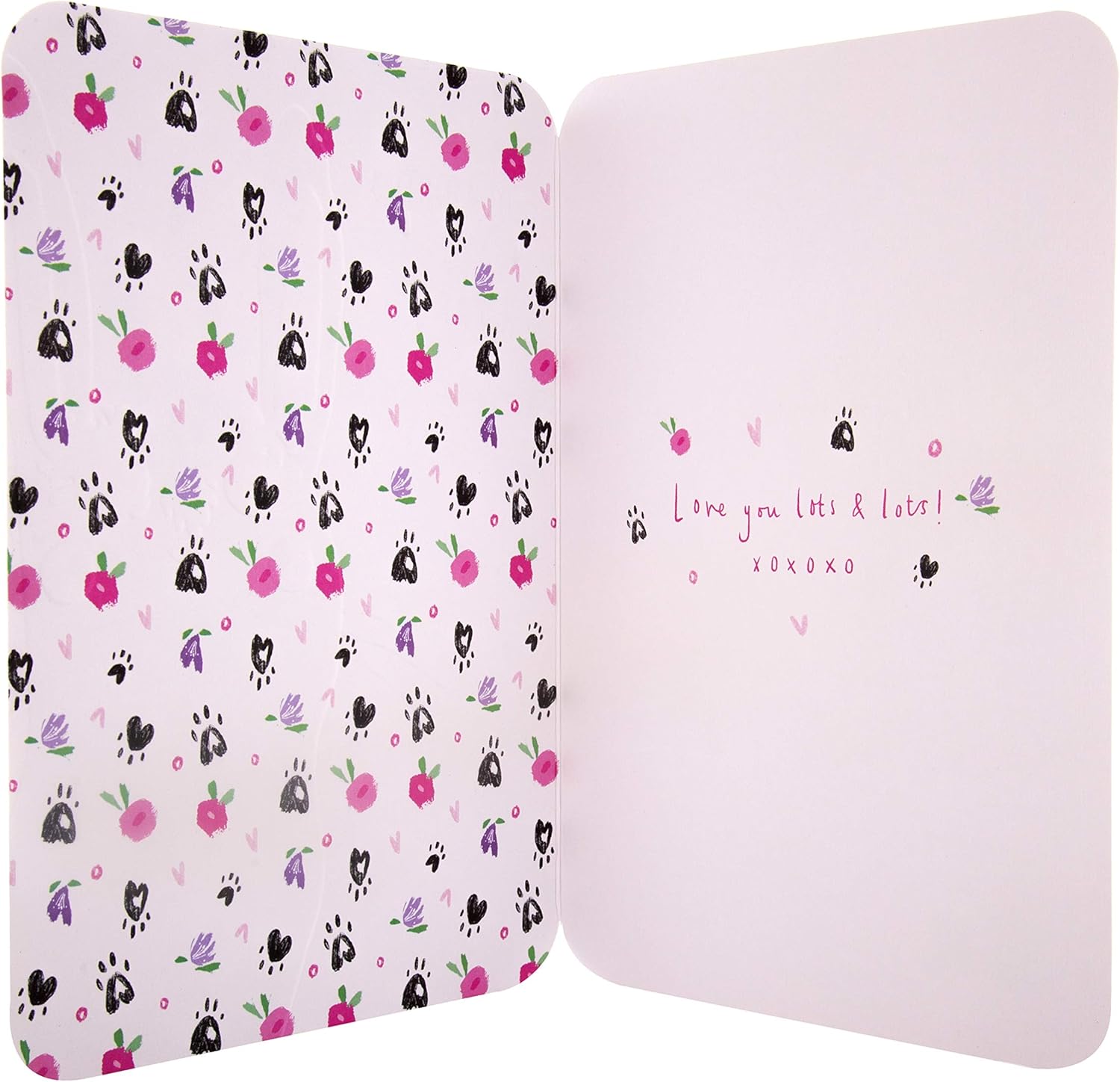 Hallmark Mothers Day Card for Mummy Cute Rabbits Design, From Daughter, Brown, Pink, White, Cute Hearts Hoppy Rabbits - Image 5