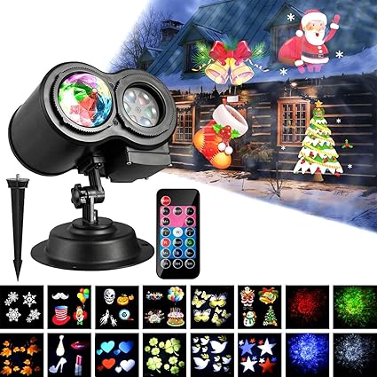 Proiettore Luci Natale Amazon.Led Proiettore Luci Natale Wakana Luce Proiettore 2 In 1 Leggero Di Ondulazione 12 Modelli Di Diapositive Impermeabile Lampada Proiettore Di Illuminazione Esterna Interna Per Festa Di Compleanno Amazon It Elettronica