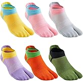 UBUMO Women's Solid 2 Toe Flip Flop Tabi Socks Geta Ankle Cotton 5/6 Pairs