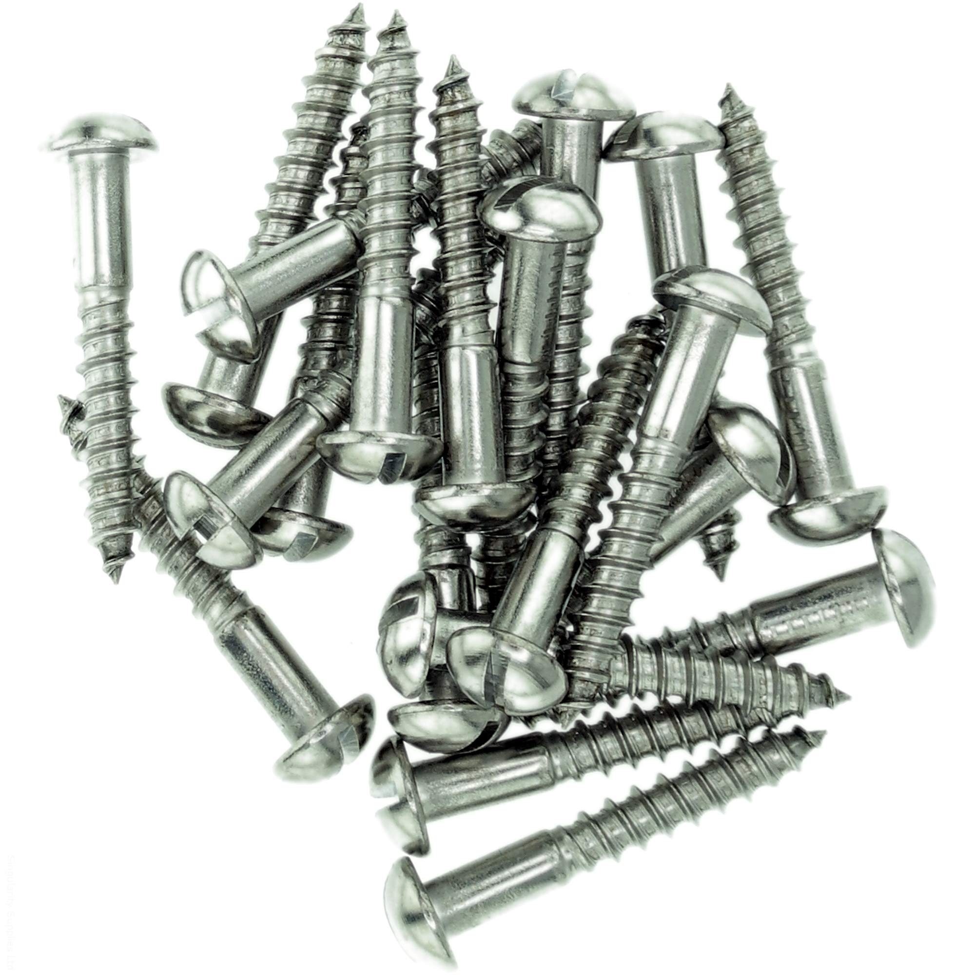 No.9 x 1.38 (4.5mm x 35mm) Slot Pan Wood Screw - Stainless Steel (A2) (Pack of 20)