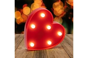 IFDGCTK Light Up Letters, Led Letters Lights 26 Alphabet, Decorative Lighted Letters, Battery Powered Led Marquee Light Up Letters for Party, Bar, Night Light, Home Decor(Red Heart)