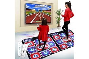 Wakeu Dance Mat for Kids Adults Women,Non-Slip Wireless Dancer Step Pads with 150 Games and AUX Music,Multi-Function Games&Levels,Sense Game for PC TV for 2&1 Person (B)