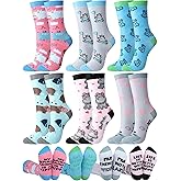 Shyyween 6 Pairs Funny Hippo Socks for Women Men Novelty Animal Themed Cotton Casual Crew Socks Birthday Gift for Hippo Lover