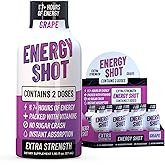 Grape Extra Strength Energy Shot 8 pk – 260mg Natural Caffeine B12 B6 – Energy & Focus Support – 2 Servings Sugar Free Zero Calorie Green Tea B-Vitamins Electrolytes Vegan – 1.93 fl oz