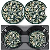 2 Pack Floral Car Coasters for Cup Holders,Neoprene Anti Slip Mat | 2.75