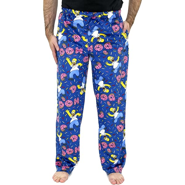 The Simpsons Homer Sprinkles Men's Lounge Jogger Pants, Blue, XX
