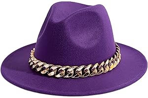 Gossifan Men & Women Belt Buckle Fedora Hat Wide Brim Floppy Panama Hat