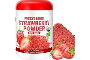 EGCINA 12Oz Organic Freeze Dried Strawberry Powder - 100% Natural Dry Strawberries, No Added Suger, Vegan & Non-GMO, Strawberry Powder For Smoothie, Baking, Beverage, Decoration(340g)