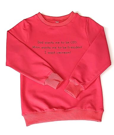 I, Mika Gemütliches Kinder Unisex Sweatshirt in rot mit origineller Aufschrift
