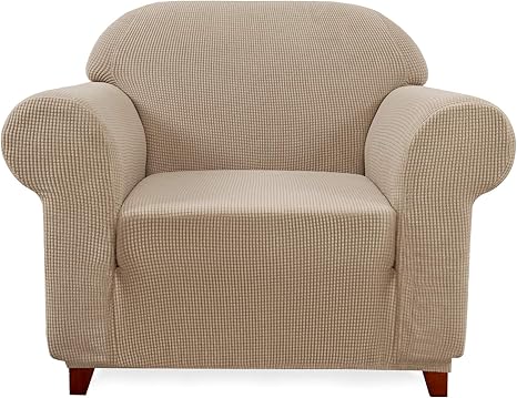 Deconovo 1 Piece Jacquard Housse De Fauteuil 1 Place Relax Extensible Pour Enfant Beige Protege Sofa Canape Revetement De Canape Housses De Canape Decoration De La Maison