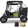 10L0L Golf Cart Driving Enclosure for 2 Passenger Club Car DS & Precedent, Waterproof Windproof Oxford Cloth 4-Sided Full Protection Club Car Rain Cover Weather Enclosure (Black/Transparent)