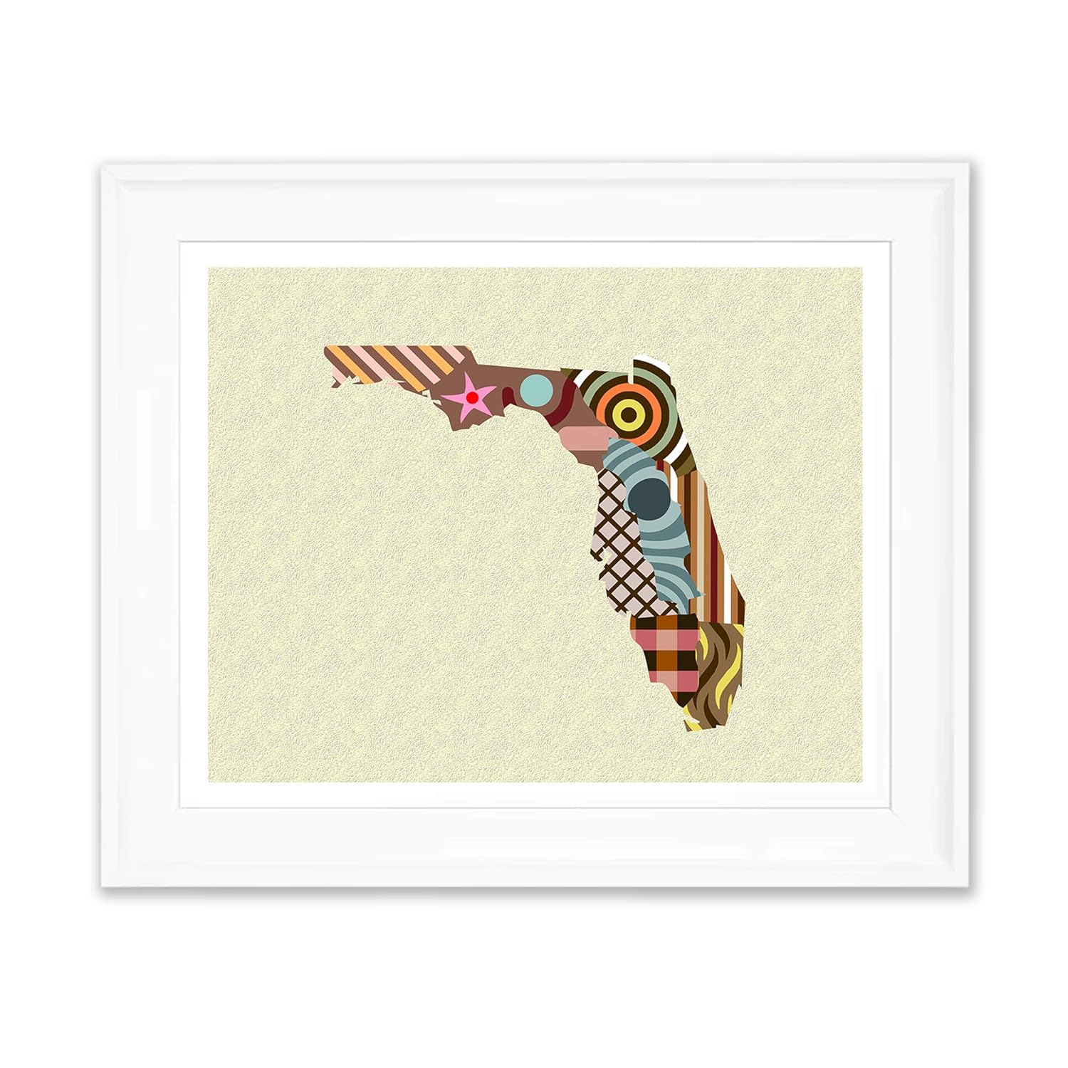 Amazon.com: Florida State Map Art Print USA Wall Decor Print Unframed