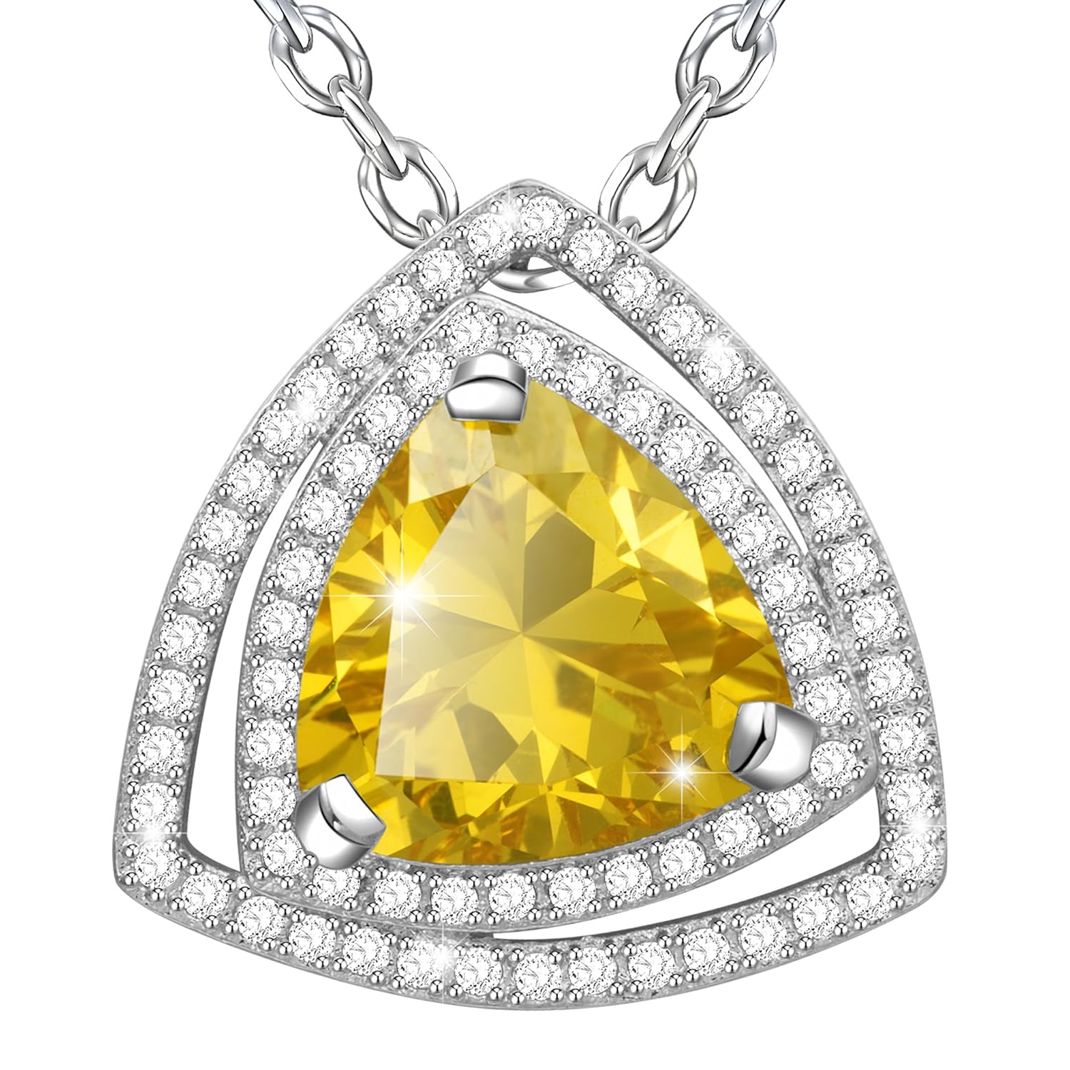 MARENJA Regalo San Valentín Collar Mujer de Moda Colgante Amarillo de Corte