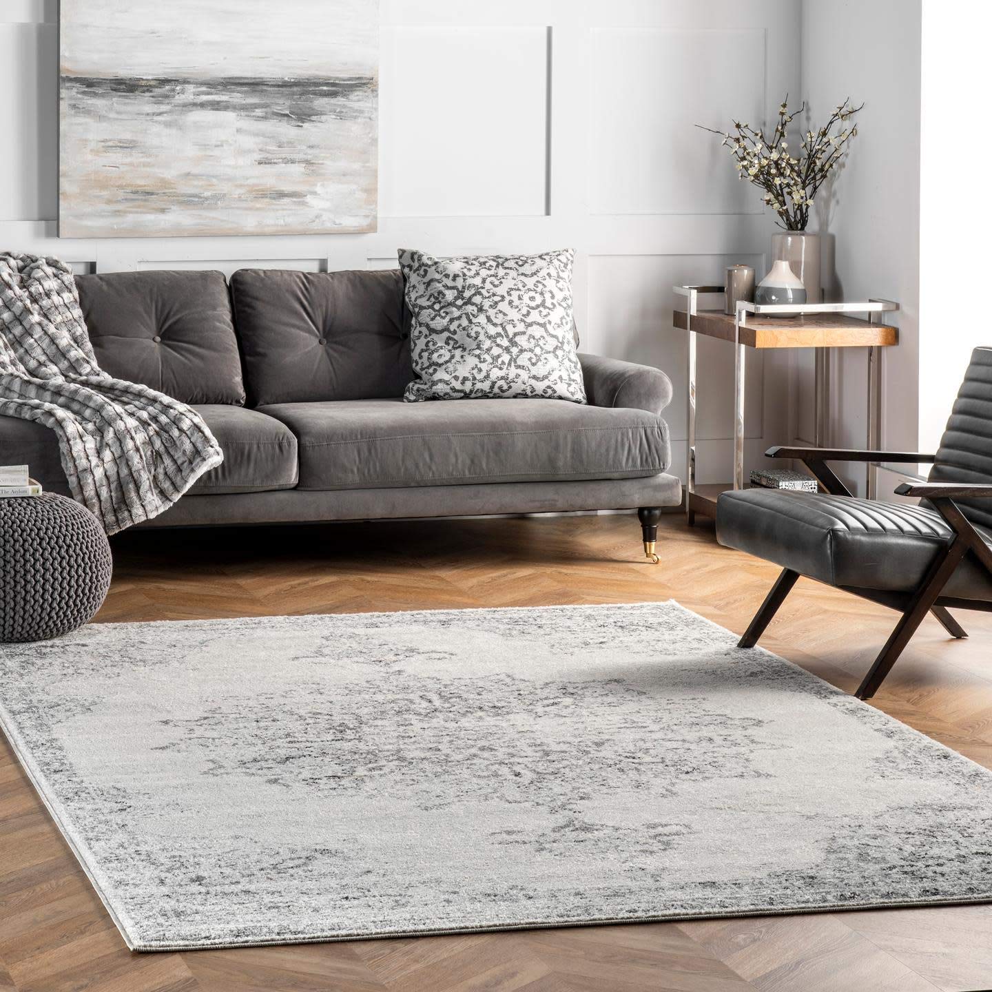 nuLOOM Leola Vintage Medallion Area Rug 8' x 10' Grey 8' x 10' Grey | amzdealz