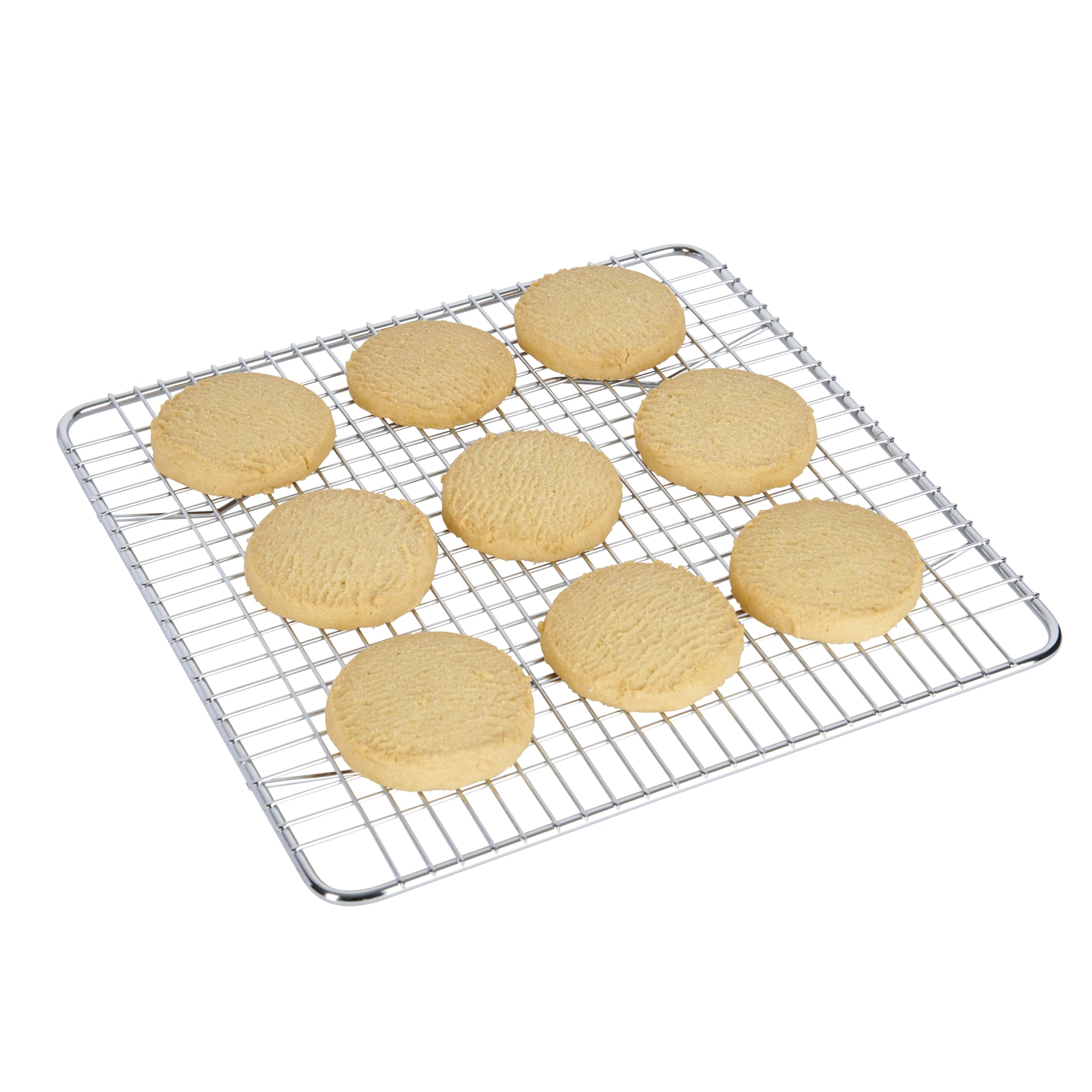 KitchenCraft Chrome-Plated Wire Mesh Cake Cooling Rack/Trivet, 25.5 x 25.5 cm (1" x 1") - Square