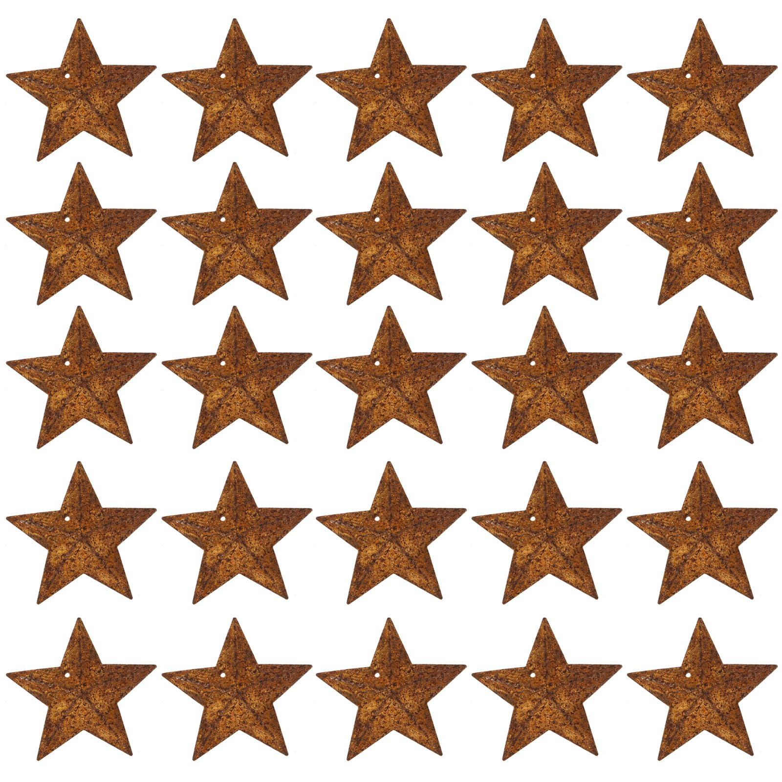 150pcs Metal Rusty Barn Star: 4.5cm Antique Primitives Rustic Country Tin Steel Metal Stars Accents for Crafts Vintage Home Farmhouse Wall Decor