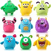 Libima 9 Pcs Mini Stuffed Animals Gifts 3.15 Inch Small Plush Keychains Cute Ornaments Bulk Toys for Baby Shower Birthday Party Gift Bags Fillers Easter Basket Stuffers(Monsters)