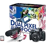 Canon EOS M50 Mirrorless Video Creator Kit with EF-M 15-45mm Lens, Rode VIDEOMIC GO Microphone, and Memory Card, Black
